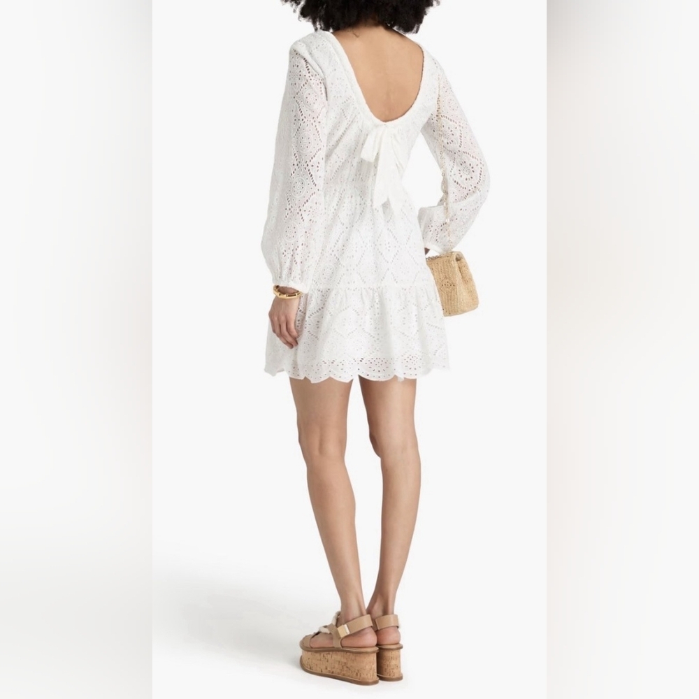 NWT VERONICA BEARD Womens White Calibra broderie anglaise cotton mini dress Sz 8